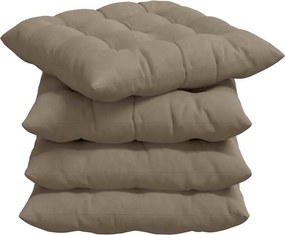 vidaXL Ülőpárnák 4 pcs Tópszínű 40 x 40 x 6 cm Mikroszálas