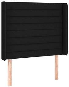 fekete szövet LED-es fejtámla 103x16x118/128 cm