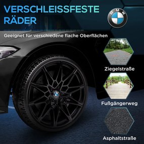 AIYAPLAY Elektromos gyerekautó BMW M4, hang és fény, 3-5 km/h, távirányítóval, fekete