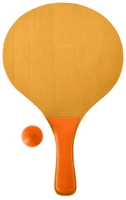 Strand ping-pong készlet, 3 részes, fa, narancssárga/sárga