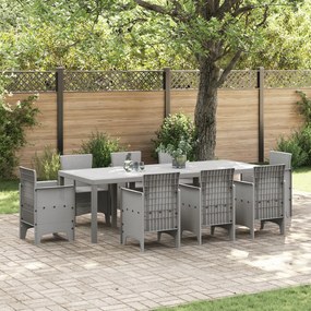 Kerti Asztal Világosszürke 250x100x73 cm Poly Rattan, Kerti Asztal Világosszürke 100x100x73 cm Poly Rattan, Kerti Asztal Világosszürke 150x100x73 cm Poly Rattan