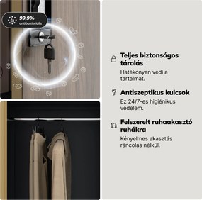 Többfunkciós fém szekrény, antracit / dió, 900x1850x450 mm: DAWID Eco Design