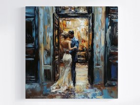 Vászonkép Canvas Pár Romantika Utca Szerelem Elegancia Művészet 80x80