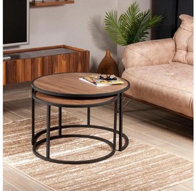 Asir KÉSZLET 2x TAMBUR dohányzóasztal fekete/barna 875ZNA3302