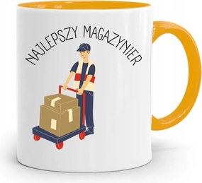 Sárga Bögre Raktárosnak Legjobb Raktáros fényképes nyomtatással