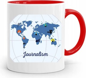 Piros Bögre Ajándék Riporter Újságírónak, fényképes nyomtatással