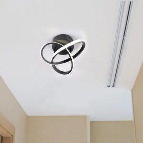 OSKAR LED mennyezeti lámpa, 15W, 230V, Ø 25 cm, fekete