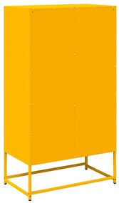 Highboard Mustársárga 68x39x123 cm Acél