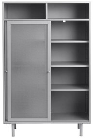 Szürke fém szekrény tolóajtóval 90x140x40 cm Veep – Unique Furniture