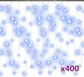 vidaXL 8 funkciós kék LED-es jégcsapfényfüggöny 400 LED-del 10 m