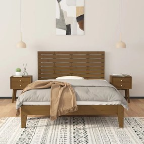 mézbarna tömör fenyőfa fali fejtámla 146 x 3 x 63 cm