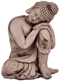 Dekoratív kerti figura Buddha szobor Szürke 43 cm