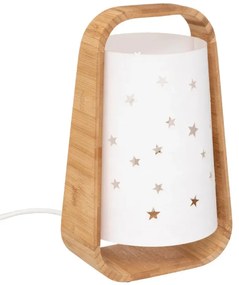 Bambusz gyereklámpa STARDUST fehér, 26 cm