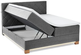 Szürke ágyneműtartós boxspring ágy 180x200 cm Messina – Meise Möbel
