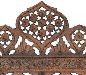 vidaXL 3-paneles barna mangófa kézzel faragott térelválasztó 120x165cm