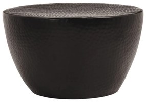 fekete kalapált alumínium dohányzóasztal Ø 50 x 30 cm