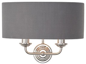 Endon 94406 - Fali lámpa HIGHCLERE 2xE14/40W/230V söt. szürke/fényezett króm