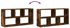 füstös tölgy színű szerelt fa fali polc 100 x 25 x 50 cm