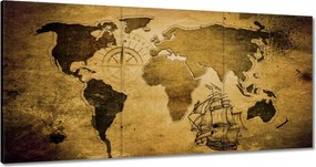 Festmények 180x90 Régi Vintage térkép