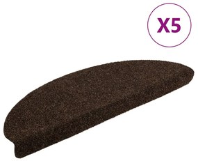 5 db öntapadós lépcsőszőnyeg 65 x 21 x 4 cm barna félkör alakú nagy