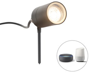Okos modern tüskespotlámpa antracit IP44 wifi-vel GU10 - Solo