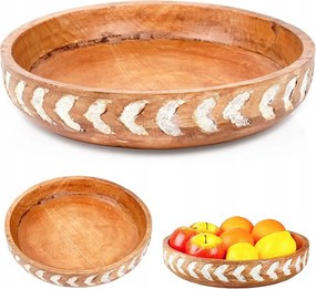Fából készült tál gyümölcskosár zöldségek saláták snackek ételek 2,5L