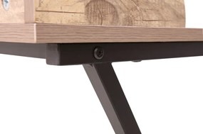 Számítógépasztal, tölgy/fekete, OFIS