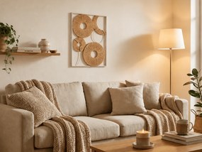 Fali dekoráció CIRCLES fém 48x68 cm, fehér / bézs