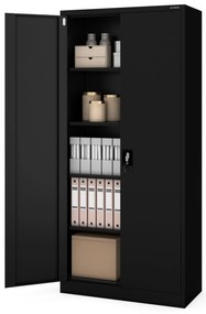 Fém iratszekrény JAN H, 900 x 1950 x 400 mm, fekete