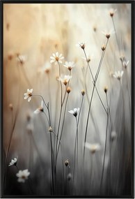 Poszter Keret Alumínium Reggel Rét Virágok Margaréta Kamilla Bokeh 40x60