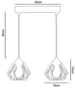 Csillár zsinóron CEED 2xE27/60W/230V