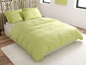 JASMINE mikroszálas szállodai ágyneműhuzat, pisztácia színű – 2 cm-es csíkos Ágyneműhuzat mérete: 2 db 70 x 90 cm | 200 x 220 cm