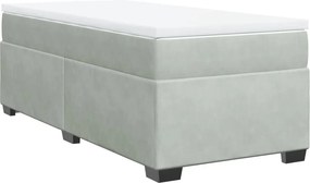 vidaXL világosszürke bársony rugós ágy matraccal 80 x 200 cm
