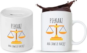 Labdarúgó Bögre Persely Szett Ajándék fényképes nyomtatással