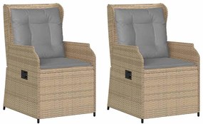 Kerti pad párnával 2 pcs Bézs Poli rattan