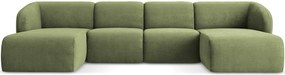 Zöld zsenília sarokkanapé (U alakú) Lani – Makamii