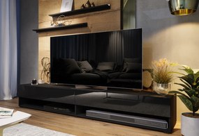 ELPASO 33 nappali fal + Led világítás, fehér/magasfényű fehér