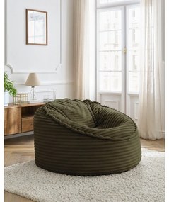 Zöld kordbársony babzsákfotel Socrate – Bobochic Paris