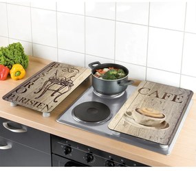 Edzett üveg tűzhely fedőlap szett 2 db-os 30x52 cm Bistrot – Wenko