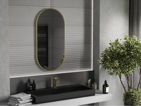 Mexen Loft ovális fürdőszobai tükör 100 x 50 cm, arany keret - 9851-100-050-000-50