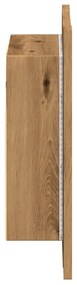 kézműves tölgy szerelt fa tükrös szekrény LED-del 40x12x45 cm