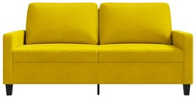 vidaXL kétszemélyes sárga bársony kanapé 140 cm