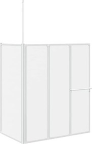 vidaXL Fürdőképernyő Homályosított 120 x 70 x 137 cm Alumínium