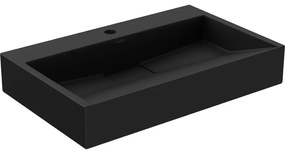 Mexen Ava pultra szerelhető konglomerát mosdókagyló 1 nyílás 60 x 38 cm, Fekete - 23016071