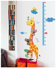 Magasságmérős gyerek matrica ajtóra-falra 60x120 cm Giraffe &amp; Koalas – Ambiance