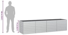 ezüstszínű horganyzott acél kerti magaságyás 320 x 80 x 77 cm