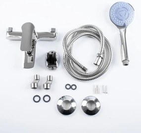 Erga Korfu, fali kádcsaptelep kézizuhany készlettel, króm, ERG-YKA-BW.KORFU-CHR