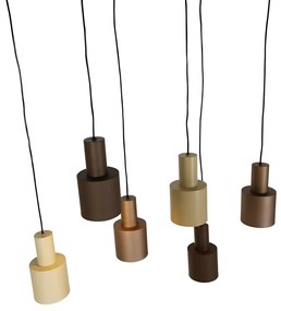 Függőlámpa bronz, taupe és bézs színben, 6 lámpás - Ans