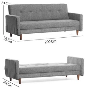 Kétszemélyes kanapé NARA – világosszürke