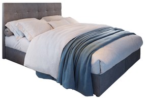 Franciaágy Boxspring 180 cm Karen (szürke) (matraccal és tárolóhellyel). 1046610